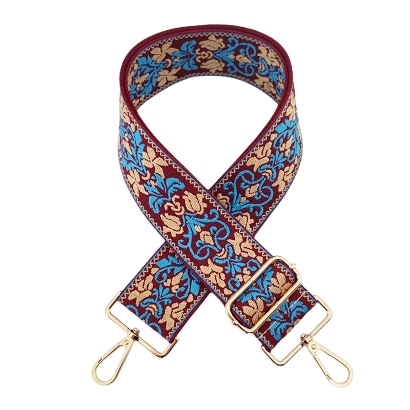 New Thick Color Ethnic Style Jacquard Wide Shoulder Strap Single Shoulder Crossbody Women Bag Accessories Long Strap Replacement Bag Strap