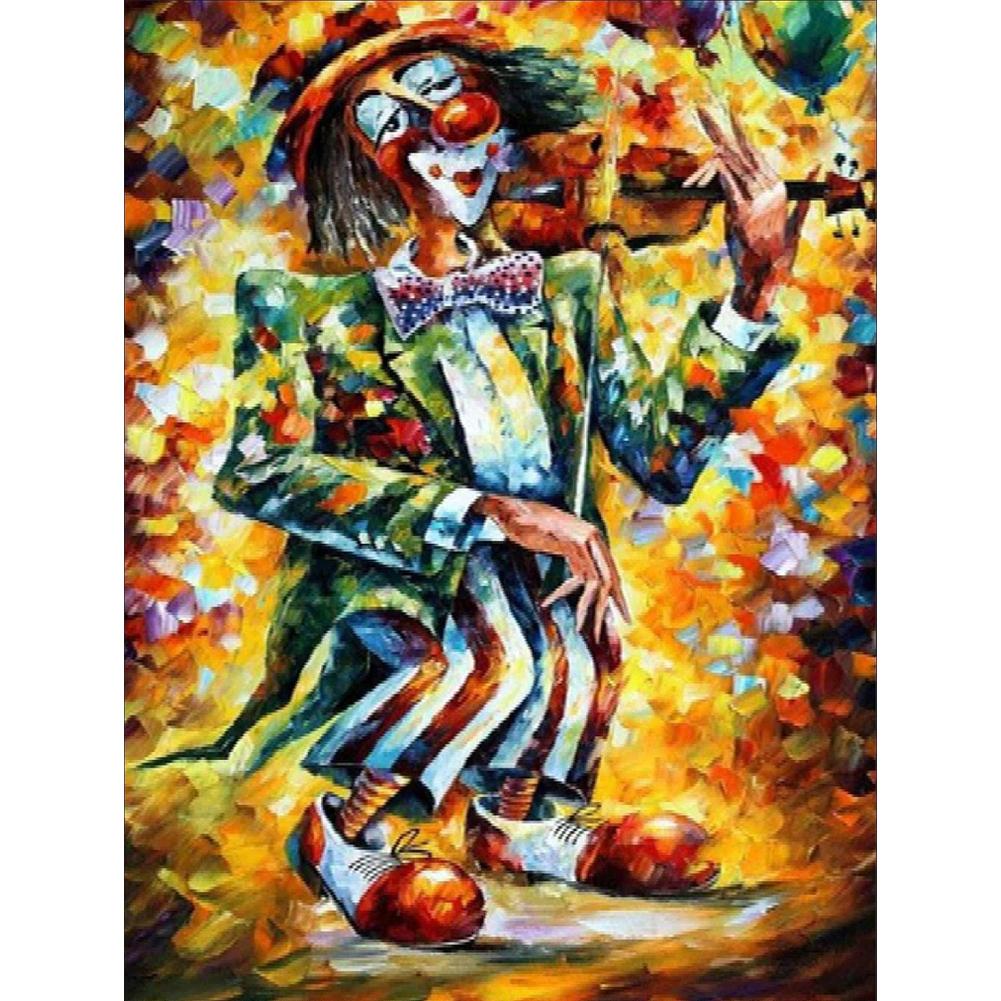 

30*40CM-Round Drill Diamond Painting-Clown, 501 Original