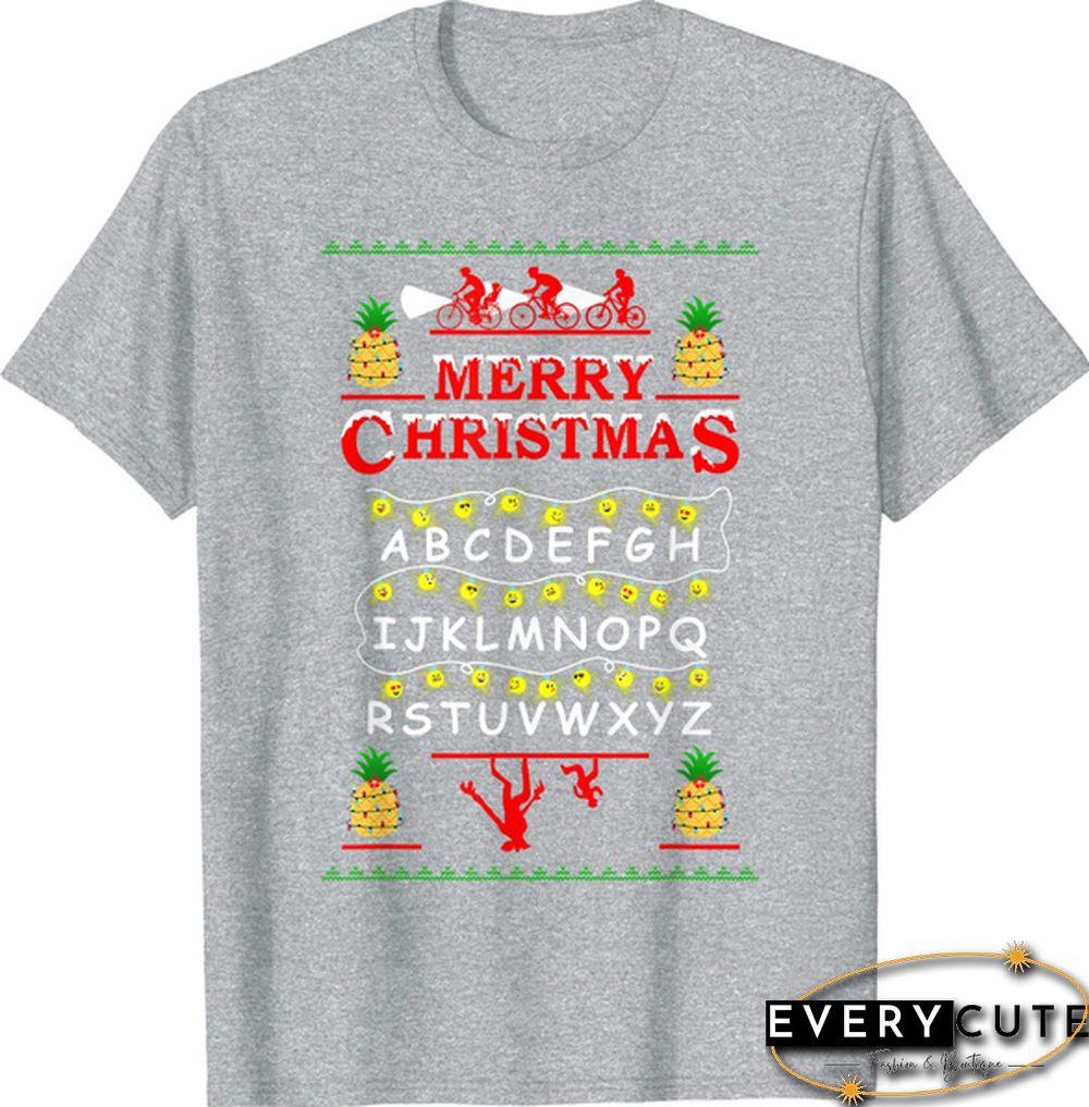 Xmas Things Pineapple Upside Down Mele Kalikimaka Stranger T-Shirt