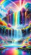 Luxury AB Velvet Diamond Painting Kit - Colorful Waterfall