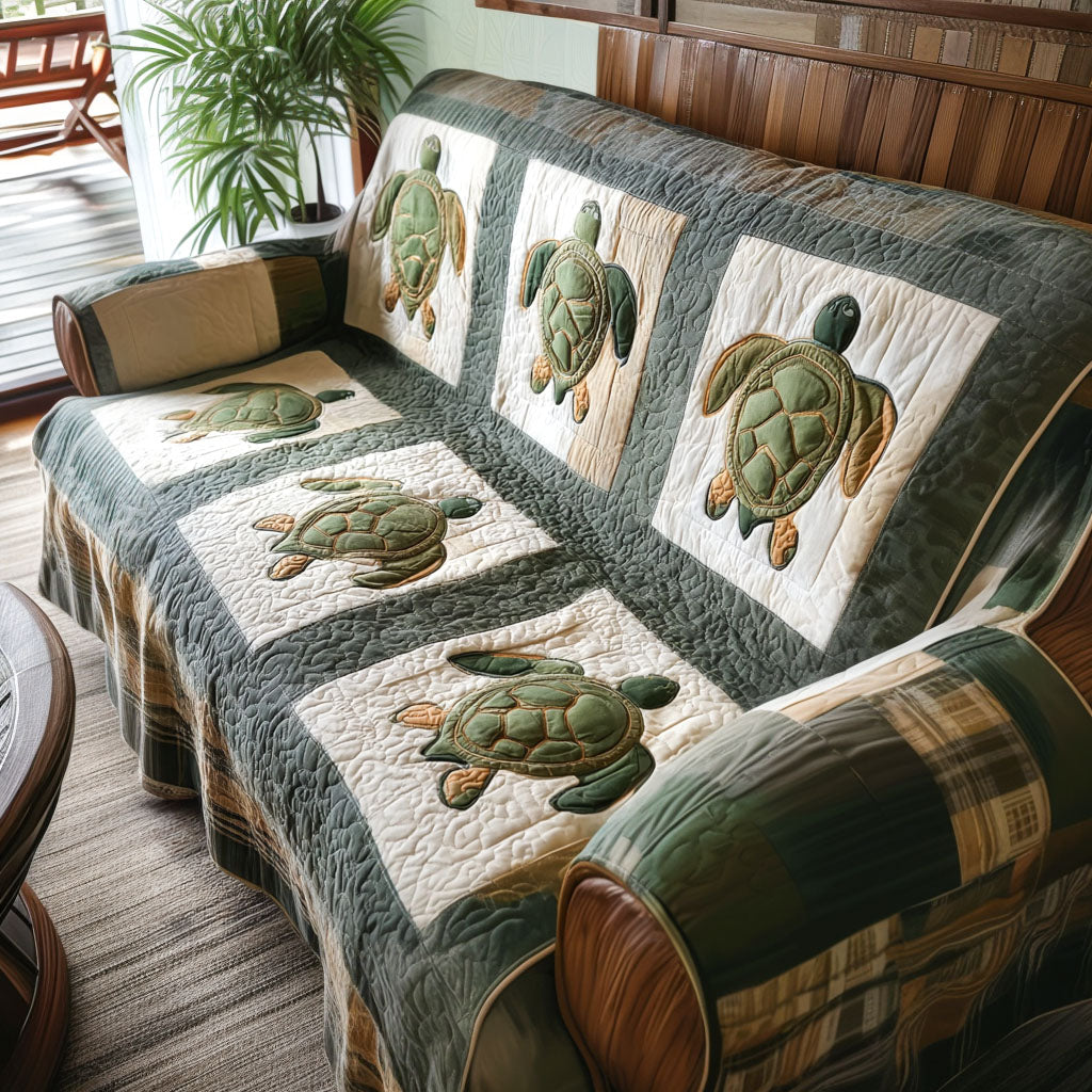 Celestial Shell Quilted Sofa Cover NCU0PT9687 everthome