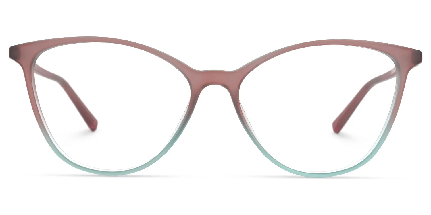 Caroline Rosa-GrÃ¼n Cateye Brille Rosa-GrÃ¼n