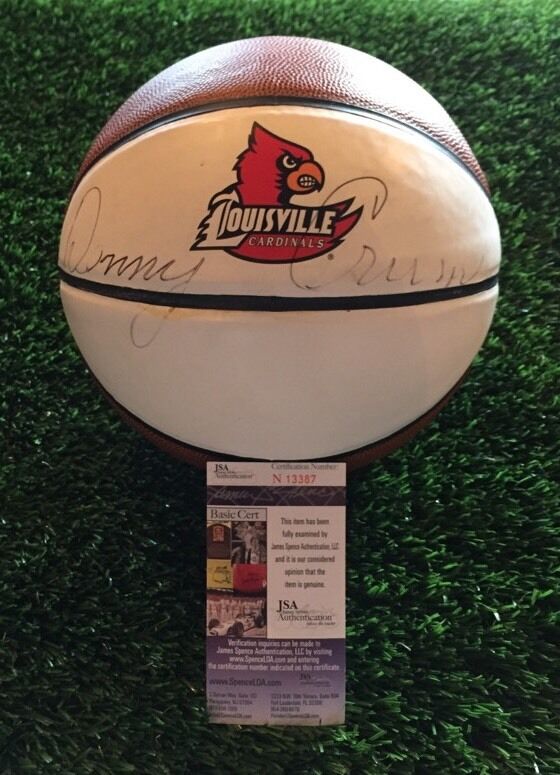 DANNY CRUM SIGNED WHITE PANEL LOUISVILLE CARDINALS BASKETBALL JSA/COA