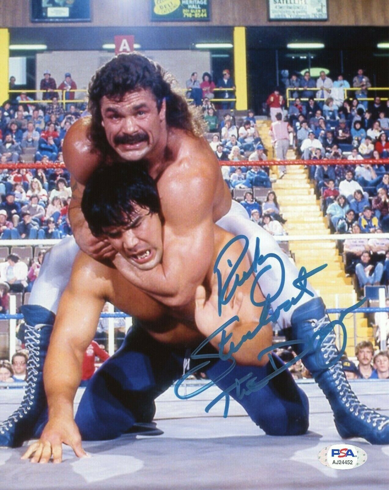 WWE RICKY STEAMBOAT HAND SIGNED AUTOGRAPHED 8X10 Photo Poster painting WITH PSA DNA COA 9 RARE