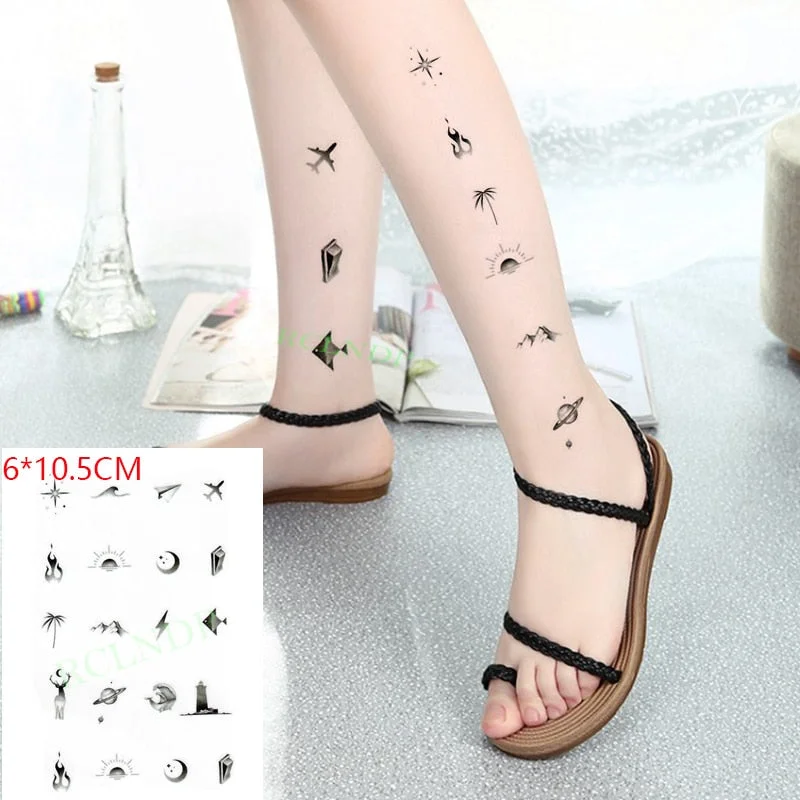 Waterproof Temporary Tattoo Sticker heartbeat wave French it is the life English letter women's tatto flash tatoo fake tattoos