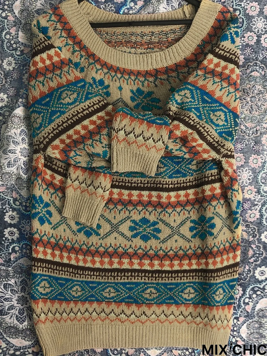 Color Vintage Knitted Sweater