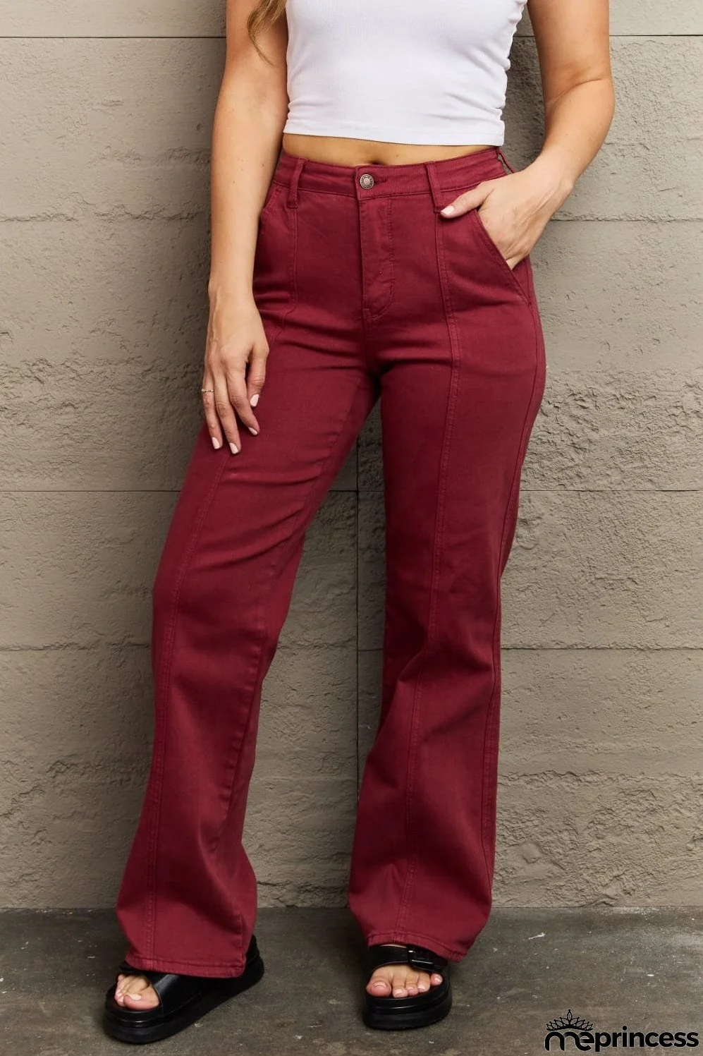 Judy Blue Malia Full Size High Waist Front Seam Straight Jeans