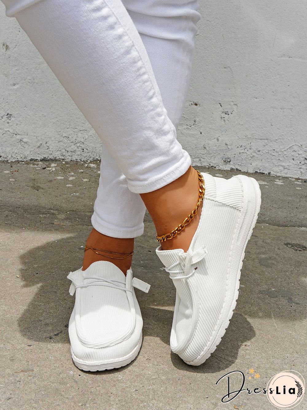 Casual Light Lace Up Flats Canvas Shoes