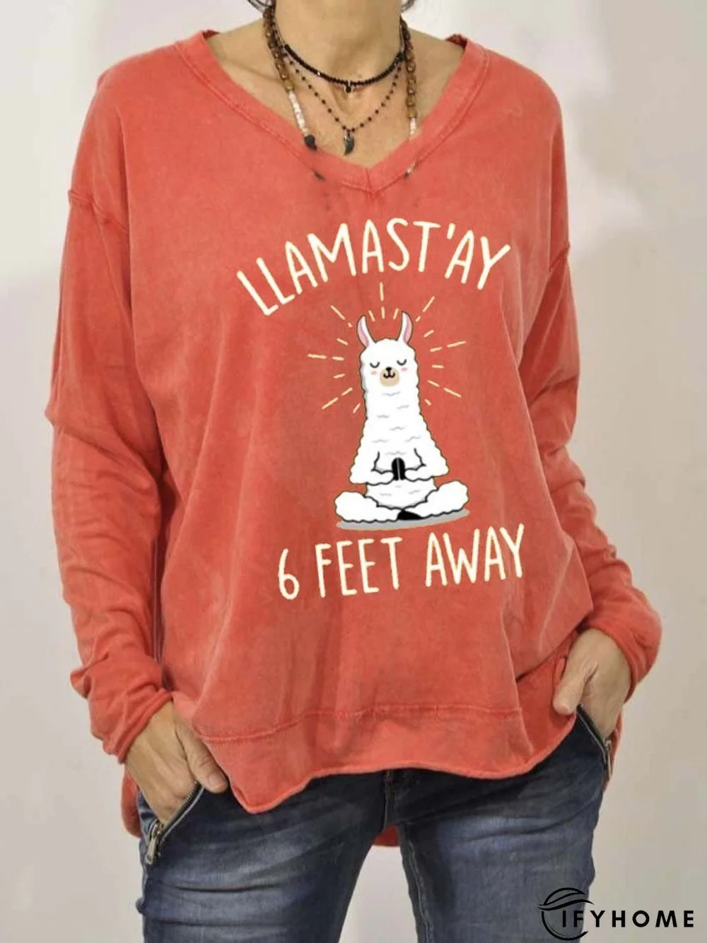 Green Long Sleeve Knitted Sweatshirt | IFYHOME