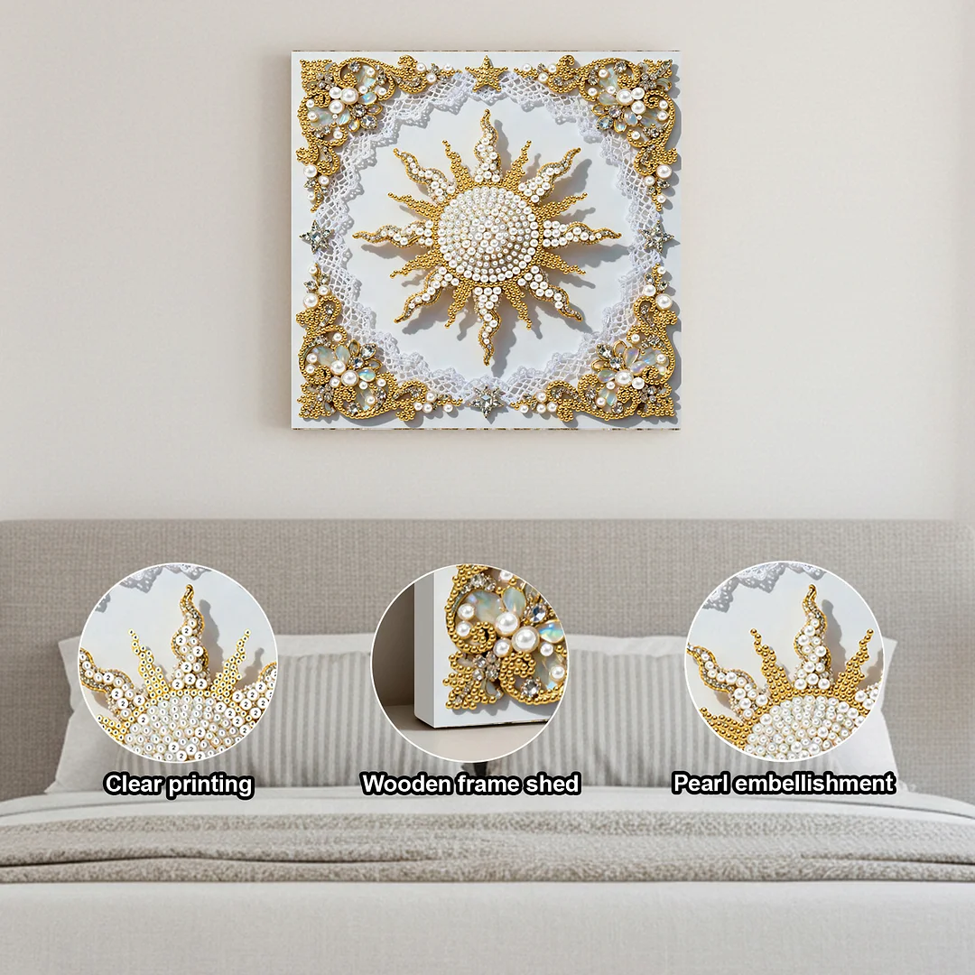 Shining Pearls DIY Pearl Diamond Art Kit for Adults Home Decor 25x25cm With Frame