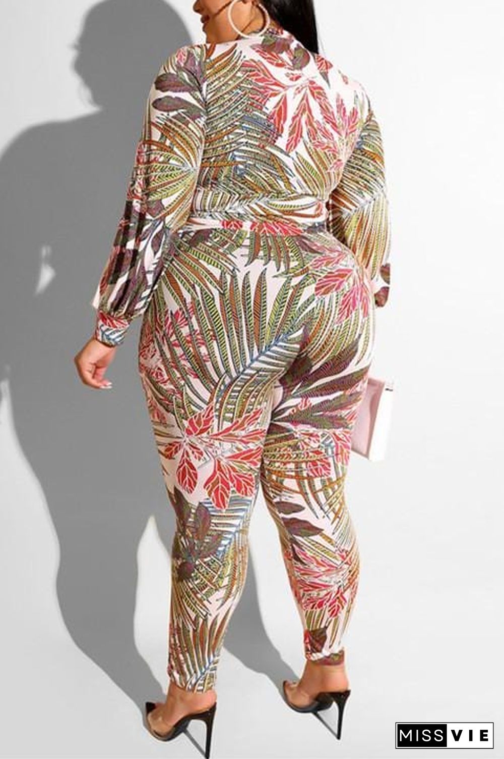Fashion Casual Print Zipper Long-Sleeved Set