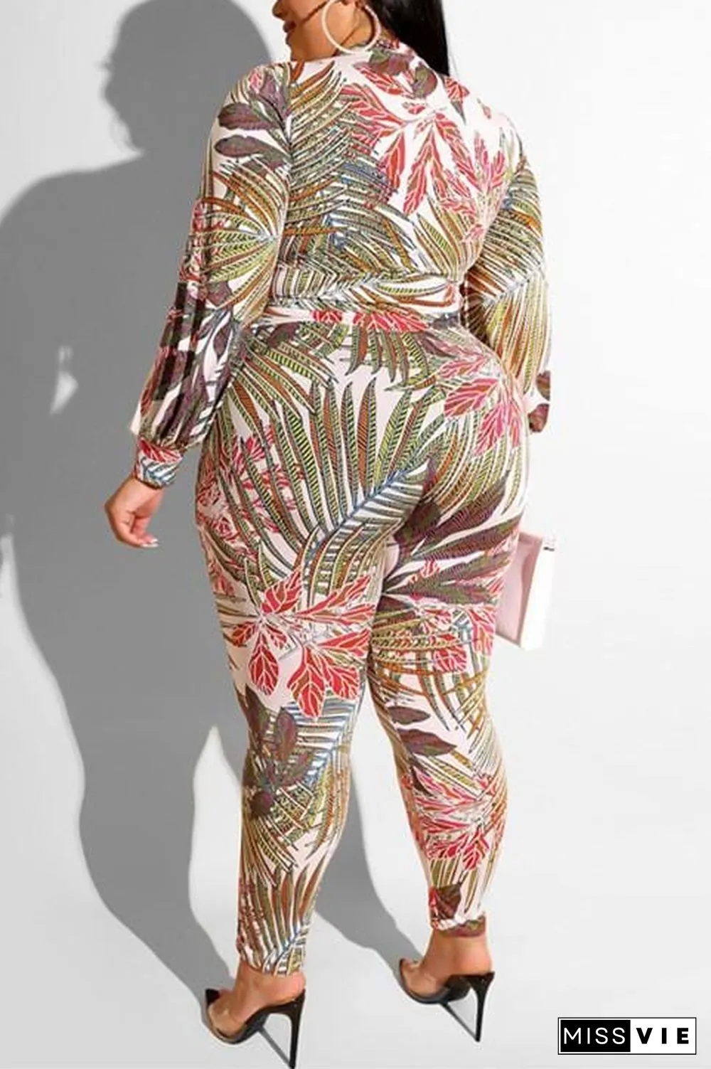 Fashion Casual Print Zipper Long-Sleeved Set