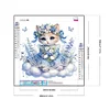 Petit chaton avec bouquet-partiel spécial diamant peinture-30*30cm