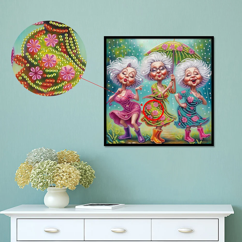 Diamond Painting - Partial Special Shaped Drill - Granny(Canvas|30*30cm)