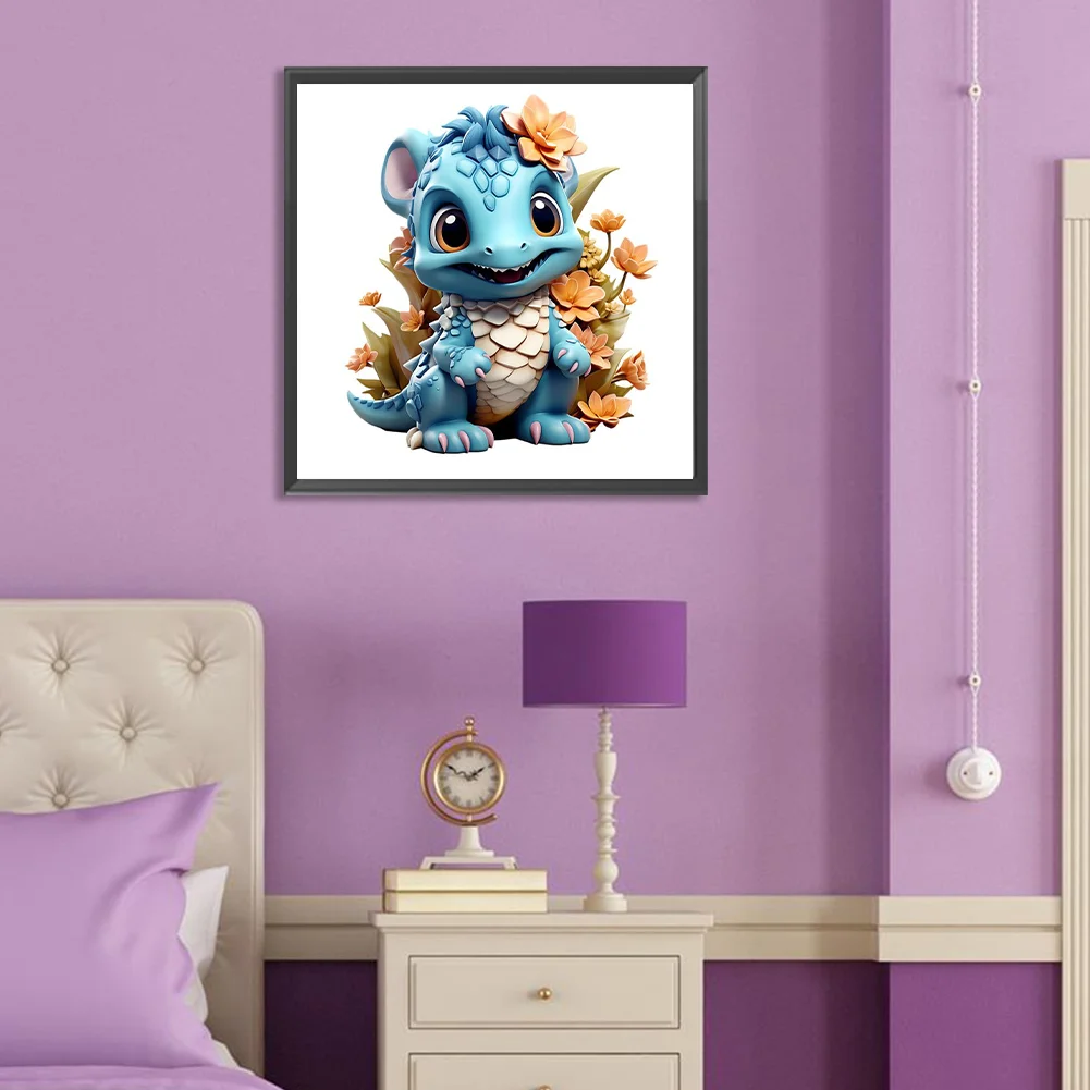 Full Round Diamond Painting 30*30cm - Little Dragon