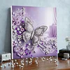 (Pre-Framed)Purple Butterfly-Special Shape Diamond Painting Kit(25x25cm)