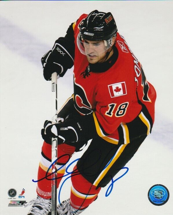 MATTHEW LOMBARDI SIGNED CALGARY FLAMES 8x10 Photo Poster painting #2 Autograph