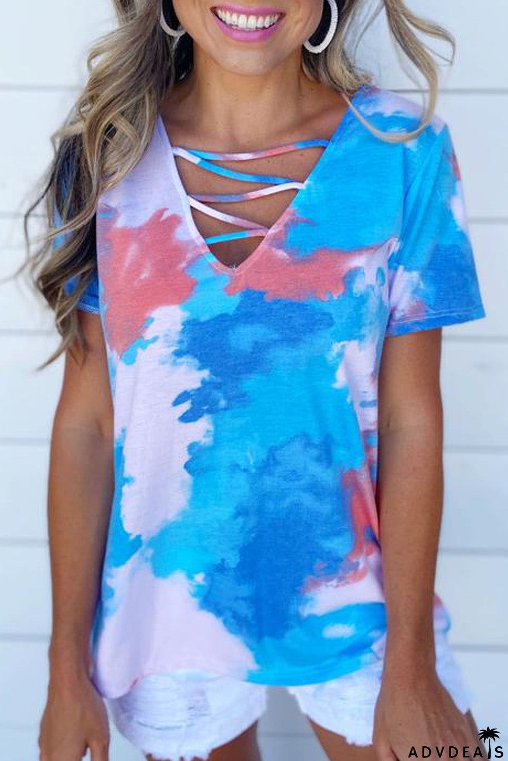 Cage Detail Tye Dye Top
