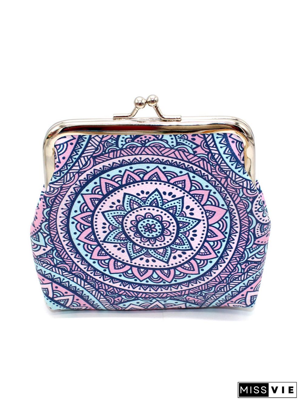 Ethnic Pattern Kiss Buckle Coin Purse Storage Bag