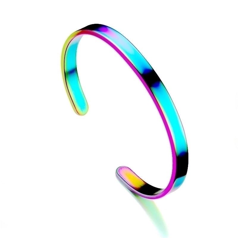 Fashion C Shape Letter Stainless Steel 18K Gold Plated Bangle In Bulk