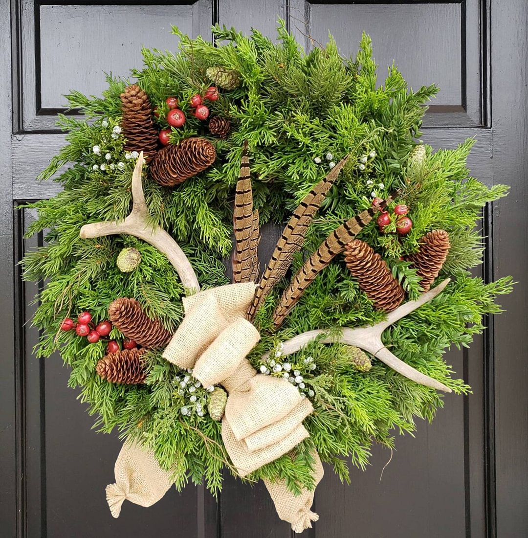 🎁Christmas Antler Wreath-Designer wreath🎁 all trending in 2023⭐⭐