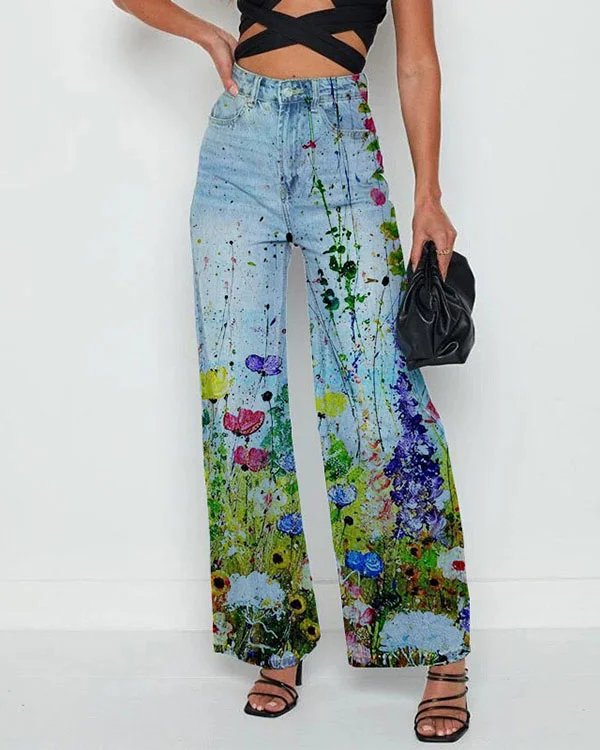 Floral Loose Jeans