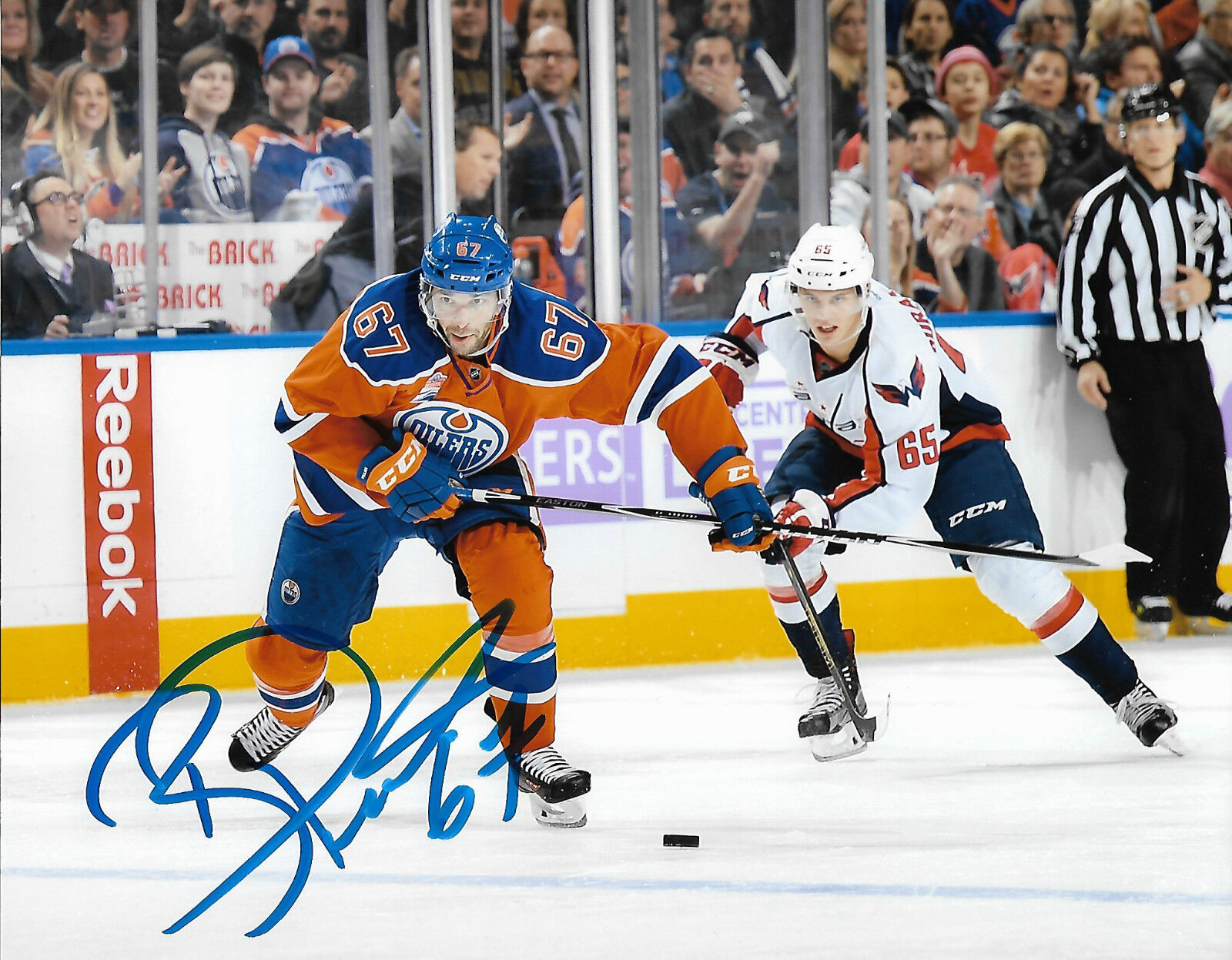 Edmonton Oilers Benoit Pouliot Signed Autographed 8x10 Photo Poster painting COA E