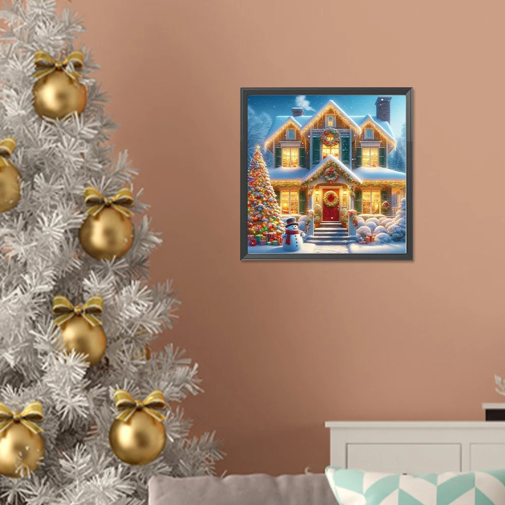 Diamond Painting - Full Round Drill - Christmas House(Canvas|30*30cm)