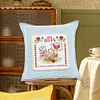 Egg Basket-Removable Pillow Case-Partial Embroidery 2 Strands 14CT Stamped Cross Stitch-33*33cm
