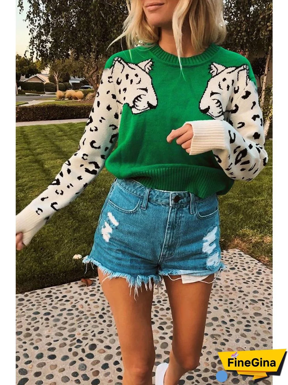 Casual Animal Print Sweater (6 Colors) P10454