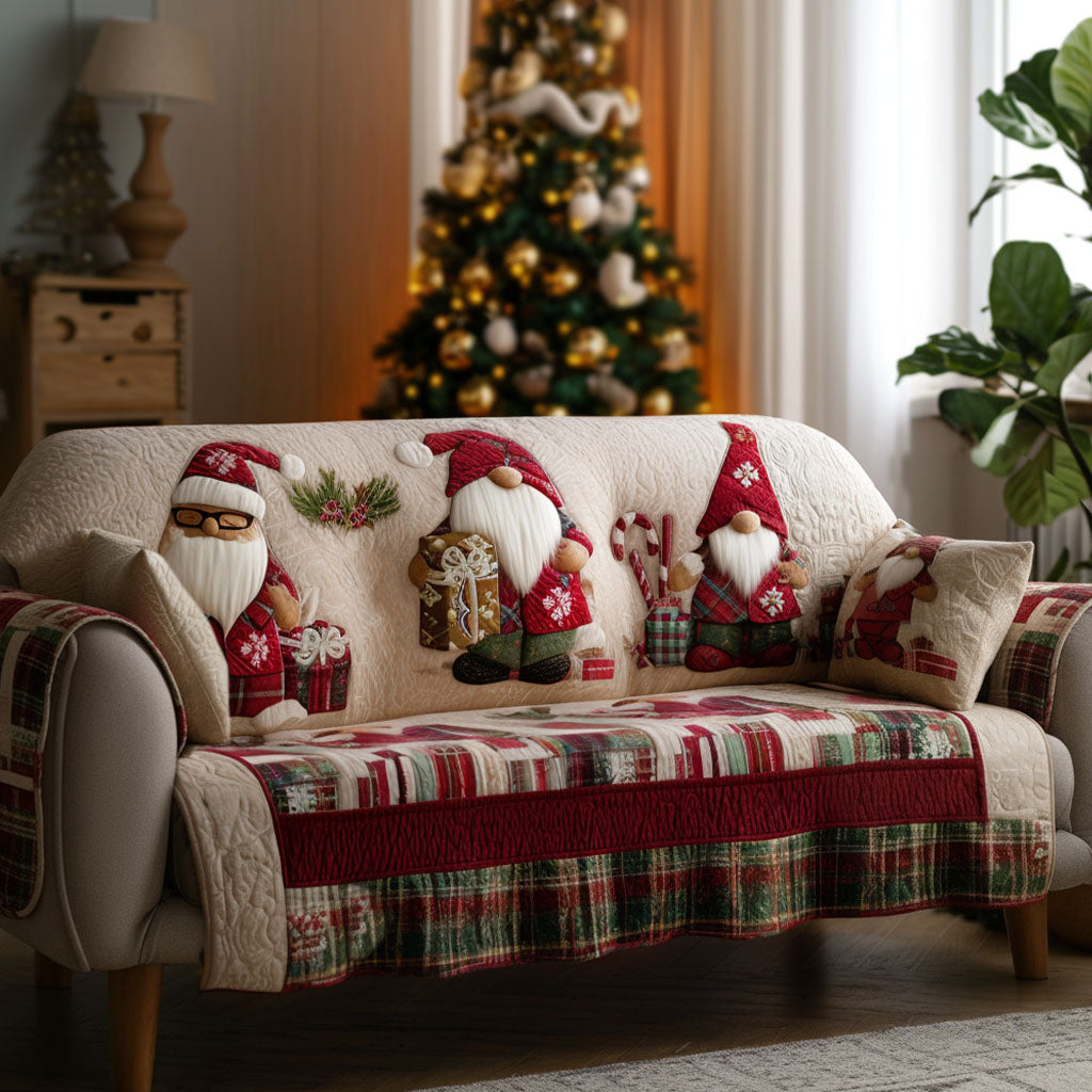Cozy Christmas Companions Quilted Sofa Cover NCU0PT10467 everthome
