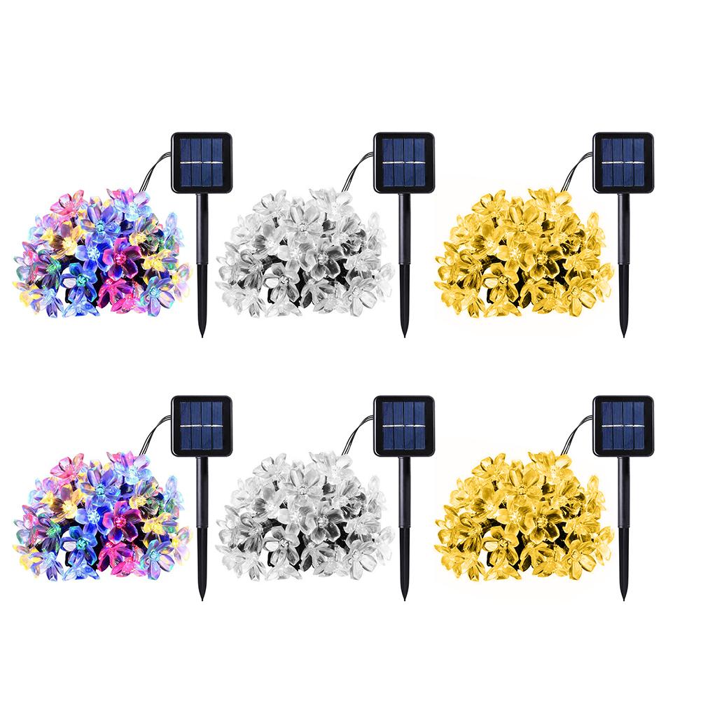 

20/50LED Solar Power Cherry Blossom String Light Yard Fairy Decorative Lamp, 50led- warm white, 501 Original