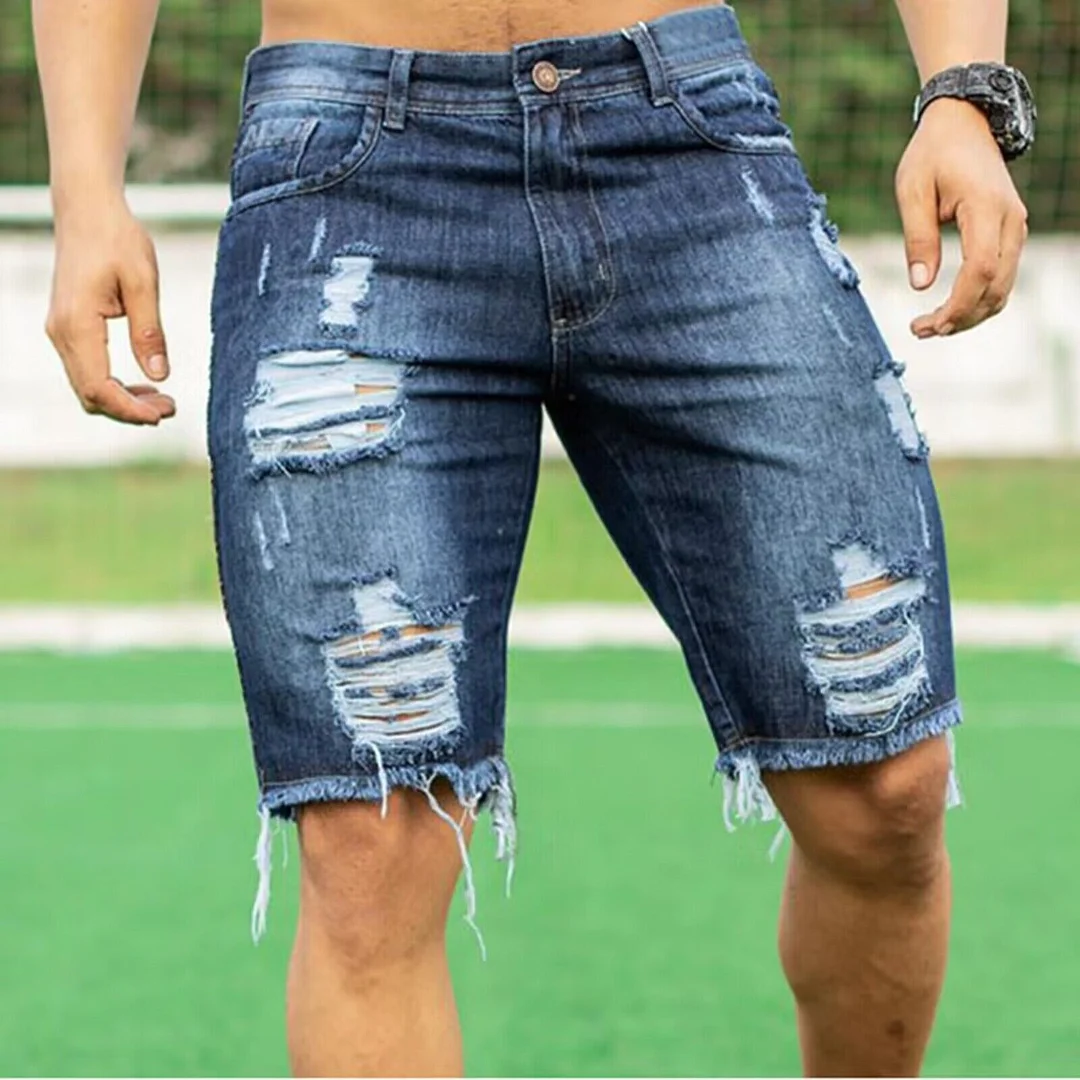 Toloer Vintage And Slim And Broken Hole Stretch Jeans Man-Outfit Ideas