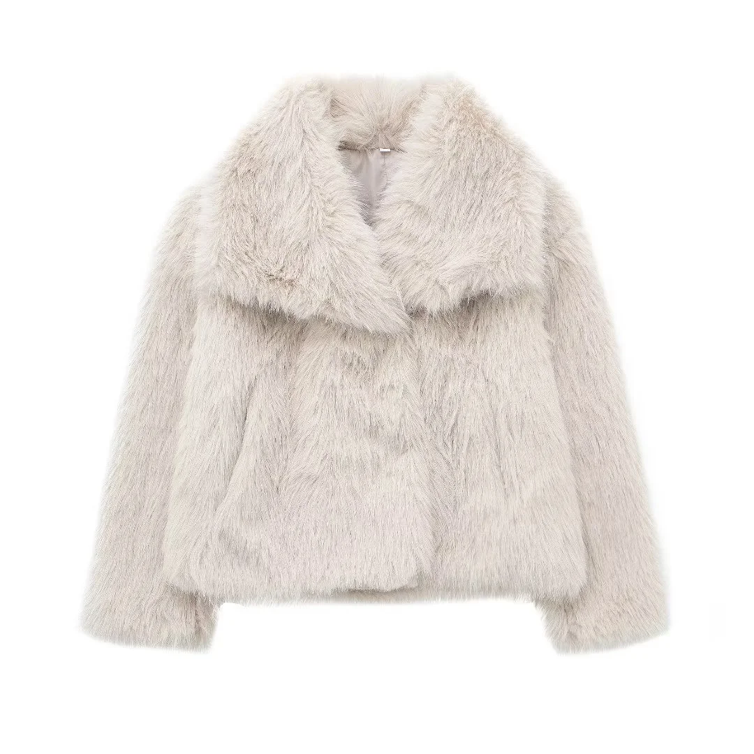 Nigikala Nigikala Women's Winter Fashion Temperament Style Wind Artificial Fur Coat D69352