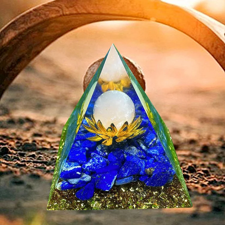 5cm Natural Crystals Orgonite Pyramid Energy Generator Healing Ornament (C)