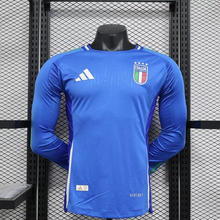 2024/25 Italy Home Player Version Long Sleeve Jersey 1:1 Thailand Quality
