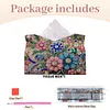 Flower Gem DIY PU Diamond Painting Tissue Box Kit Desktop Tissue Holder with Rhinestone Diamond Desk Decorative Tissue Box for Adults Desktop Storage Organizer