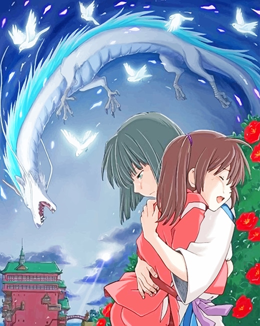

Haku And Chihiro Spirited Away – Paint By Numbers - 40*50CM, 501 Original