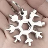 3PCS18-in-1 Snowflake keychain Multi-Tool Screwdriver, Stainless Steel Die Casting 18-1 Multitool Snow Tool 