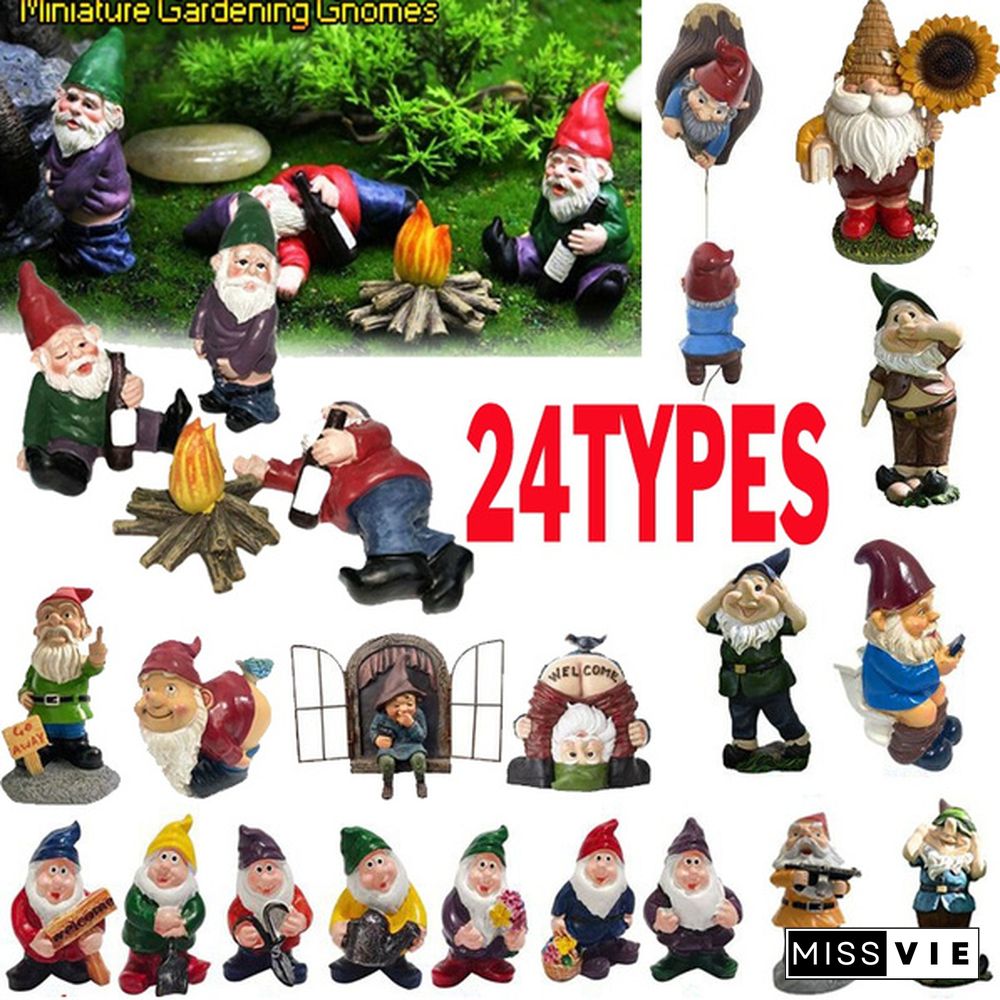 【New】Fairy Resin Statues Miniature Mini Elf Sculpture Dwarf Funny Gnome Statue, Naughty Garden Figurines, For Patio, Yard, Lawn