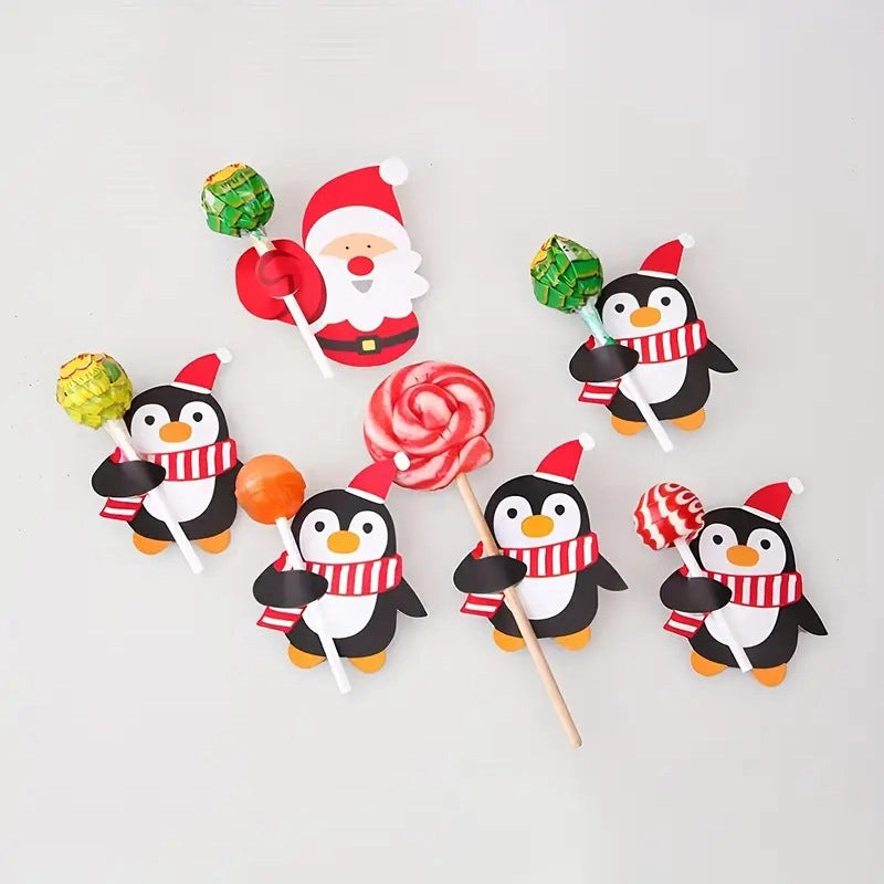 Christmas Cute Penguin Santa Claus Paper Holiday Party Candy Decoration Card Gift Wrapping Supplies