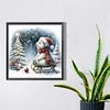 5D DIY Full Square Drill Diamond Painting Snowy Night Bear Kit Decor 30x30cm