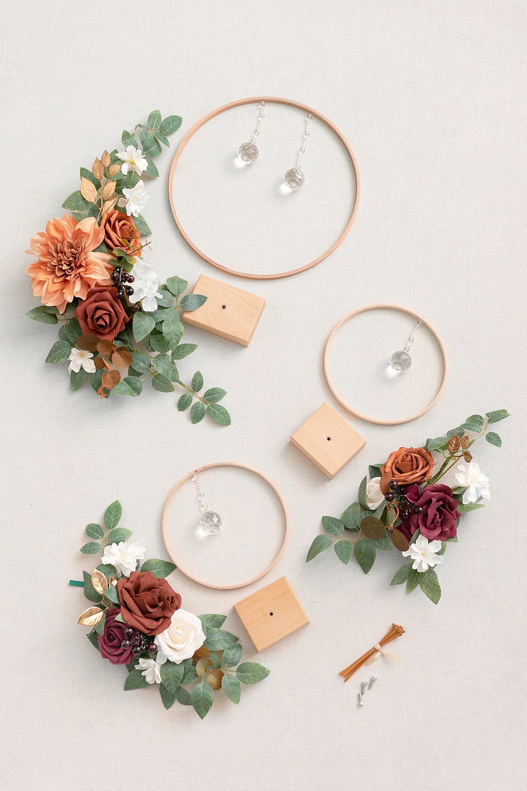Wreath Hoop Centerpiece Set in Sunset Terracotta
