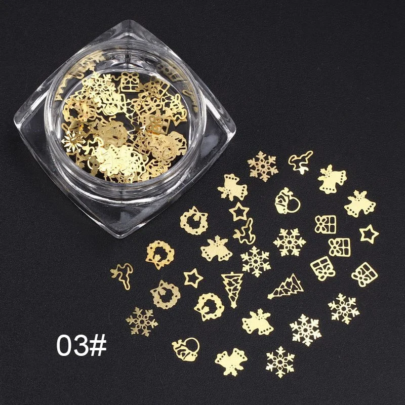 Butterfly Design Mixed Ultra-thin Hollow Metal Patch Snowflake DIY Jewelry Nail Art Decoration Metallic Nail Art Sequins Gem-Nail Inspo