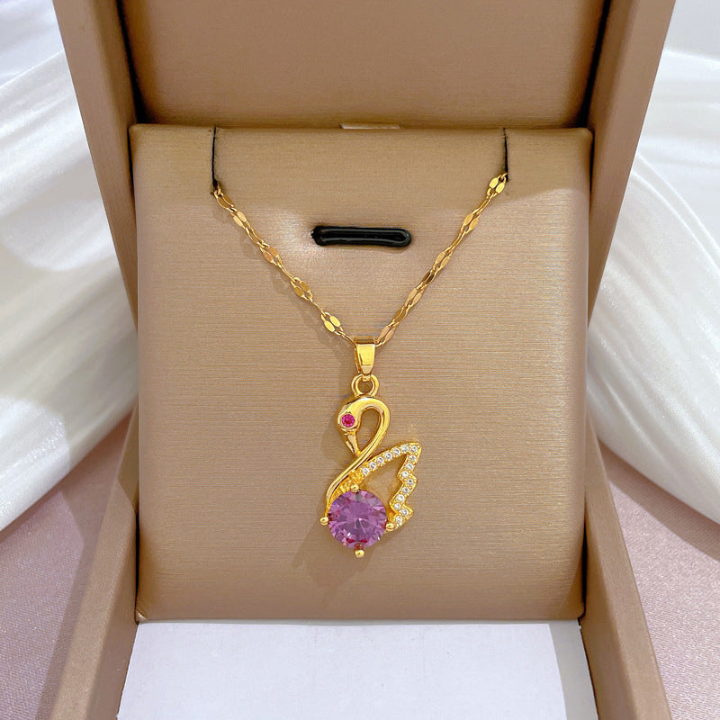 Moon Geometric Stainless Steel Electroplating Necklaces