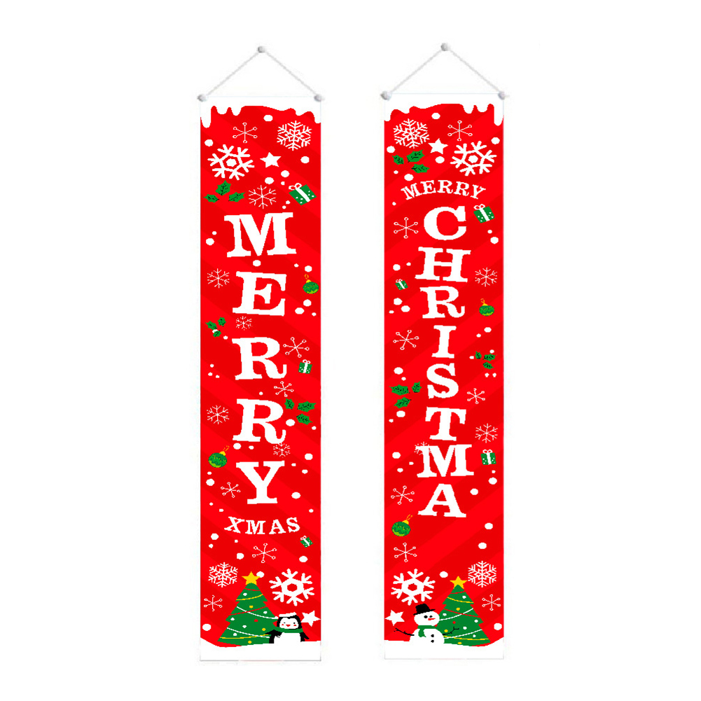

Merry Christmas Couplet Banners Party Hanging Flags Porch Sign Door Decor, 501 Original