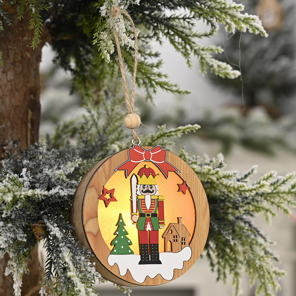 

Christmas Tree Wooden Ornaments Walnut Soldier Model Home Festival Decor, 02, 501 Original