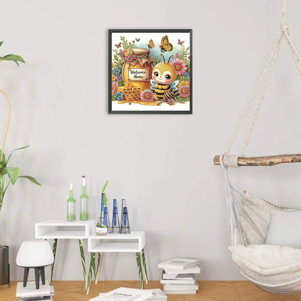 Diamond Painting - Partial Special Shaped Drill - Bee(Canvas|30*30cm)