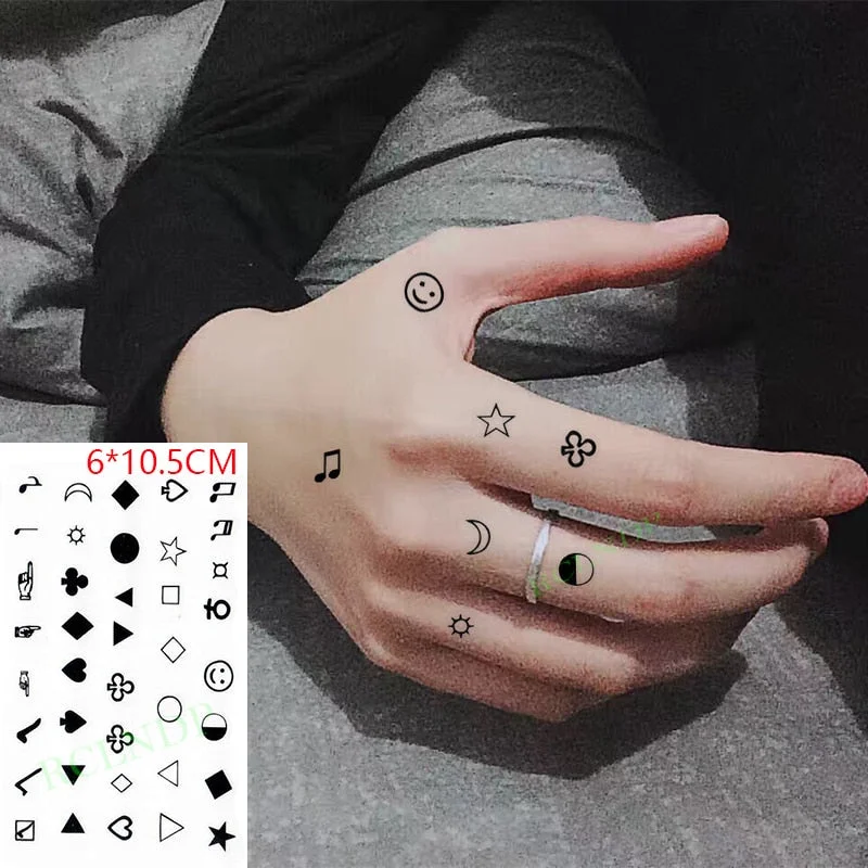 Waterproof Temporary Tattoo Sticker Flame Pattern Line Drawing Fire Element Fake Tatto Flash Tatoo Small Art for Kids Men Women