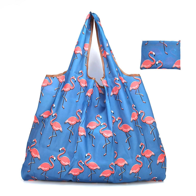 Spot Japanese Printed Environmental Bag Large 210T Supermarket Folding Shopping Bag Thickened Tote Bag Shopping Bag